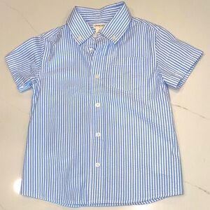 Crewcuts NWT Boys 4-5 White and Blue Striped Seersucker Button Down Shirt